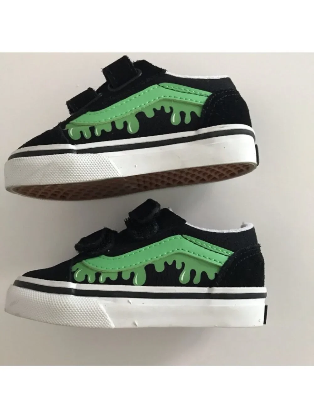 Vans Shoes Slime Old Skool Toddler Boy 5 Glows Black Green Skater Sneaker Suede